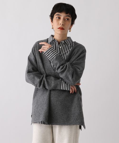 studio CLIP 《ウタオ》Vネックビックプルオーバー チャコールグレー FREE スペシャルライン スタジオクリップ 612519 and ST アンドエスティ(旧ドットエスティ) studio CLIP 《ウタオ》Vネックビックプルオーバー チャコールグレー FREE スペシャルライン スタジオクリップ 612519 and ST アンドエスティ(旧ドットエスティ)