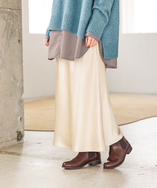 studio CLIP 【WEB限定】サテンナロースカート ベージュ FREE ウィメンズボトムス スタジオクリップ 613059 and ST アンドエスティ(旧ドットエスティ) studio CLIP 【WEB限定】サテンナロースカート ベージュ FREE ウィメンズボトムス スタジオクリップ 613059 and ST アンドエスティ(旧ドットエスティ)