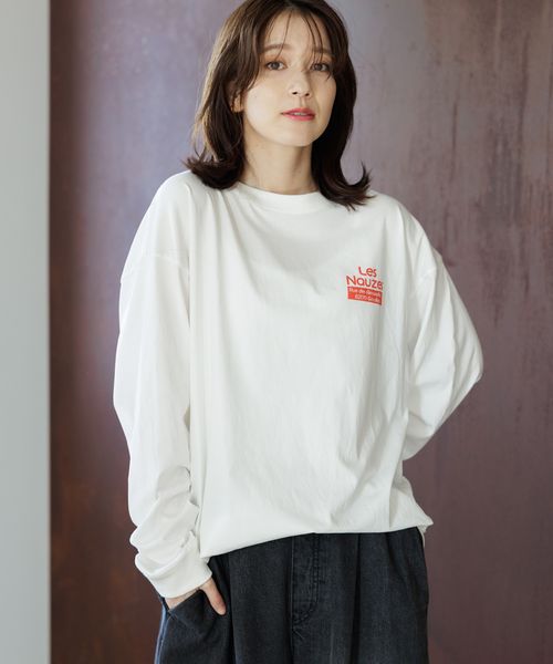 studio CLIP 【WEB限定】ロゴロングスリーブTシャツ ホワイト FREE ウィメンズインナー スタジオクリップ 613066 and ST アンドエスティ（旧ドットエスティ）