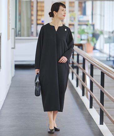 オケージョン　ワンピース 先行予約/WEB限定】キーネックフォルムワンピース《オケージョン2026SS