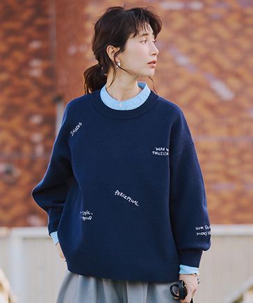 12ゲージランダム刺繍スウェットライクニット | [公式]スタディオ