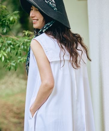 先行予約/Adit to link》リネン混襟＋2WAYワンピース[プチサイズあり