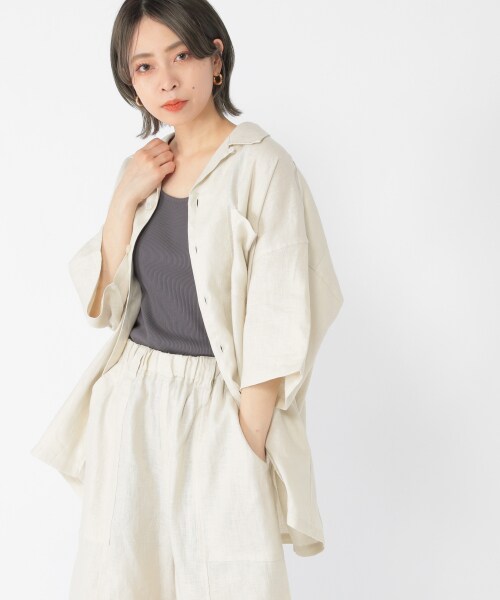 ユニセックス/WEB限定]リネンオープンカラーシャツ | [公式]スタディオ 