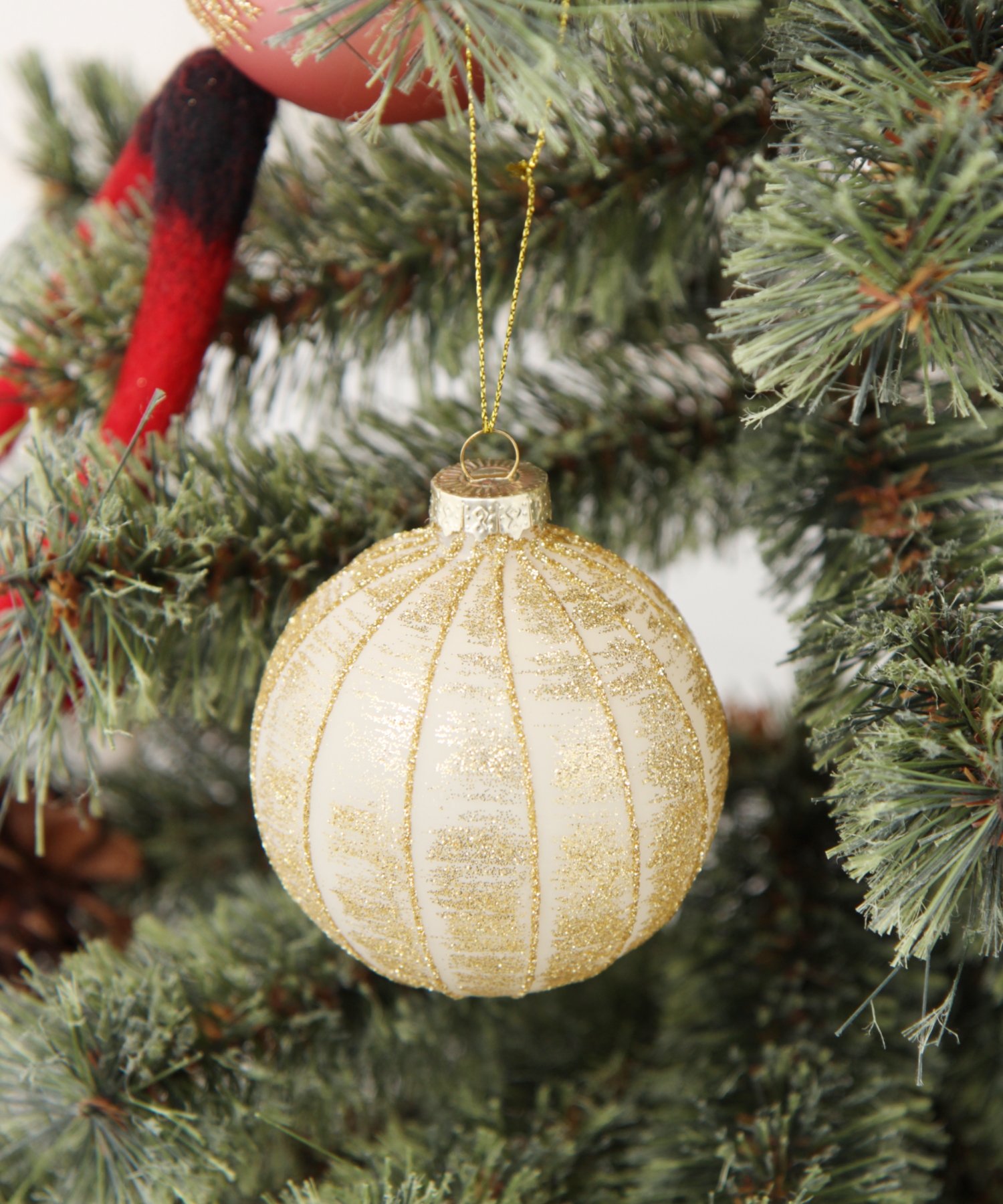 ガラス製ゴールド一眼レフカメラクリスマスオーナメント