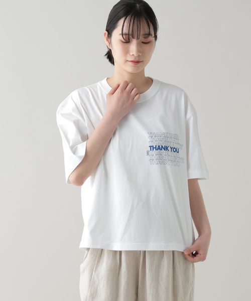 Studio CLIP 《natural by clip》GOOD Motive TeeプリントTシャツ ライトグレー Free Natural by スタジオクリップ 989172 ドットエスティ