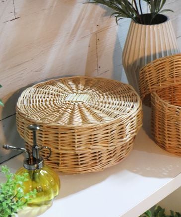 柳　バスケット　蓋付きカゴ 楽天市場】ピクニックバスケット かごバッグ 煮柳バスケット