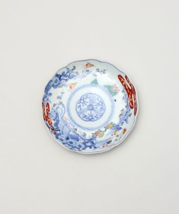 骨董品　大皿　花鳥絵 径45cm！華麗な花鳥画金彩染付色絵大皿！古伊万里 骨董品 飾り皿
