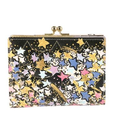 ギャラクシーパネル 2つ折り財布 がま口 レザーキルティング/57736